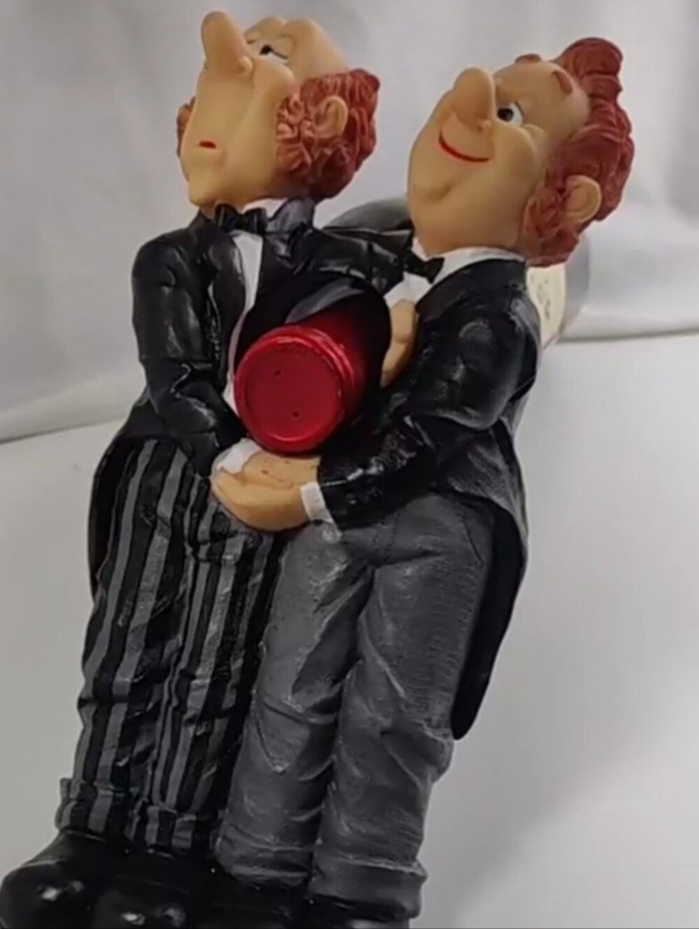 Vintage Miko B. Resin Wine Bottle Holder Butler Figurine 7.5" Barware Wine